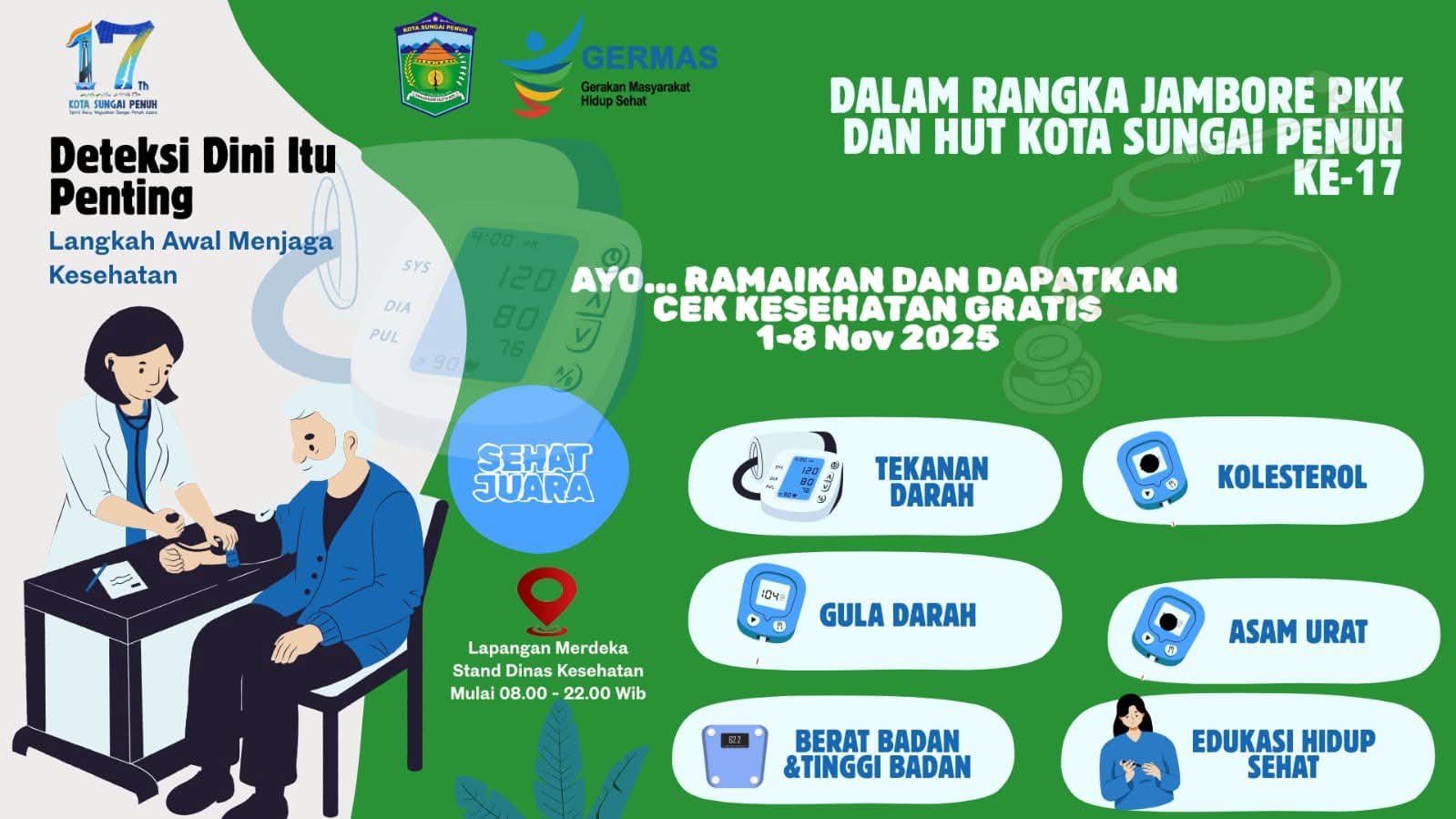 Dinas Kesehatan Gelar CKG, Meriahkan HUT ke-17 Kota Sungai Penuh