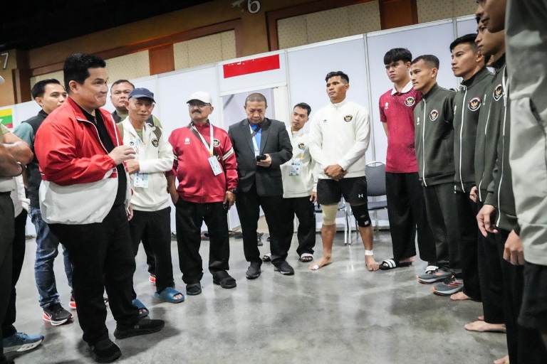 Menpora Erick Thohir Beri Semangat Pesilat Indonesia di SEA Games