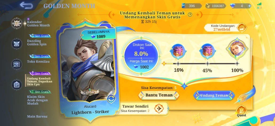 Kode Redeem MLBB 21 Februari 2026