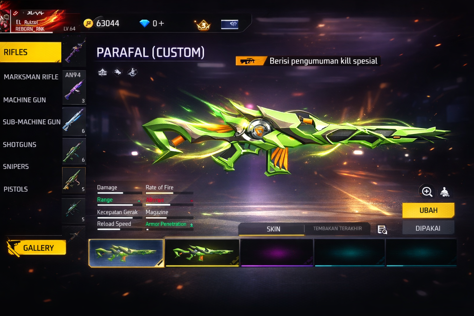 Kode Redeem FF 7 Februari 2026 Weekend, Peluang Raih Senjata Parafal