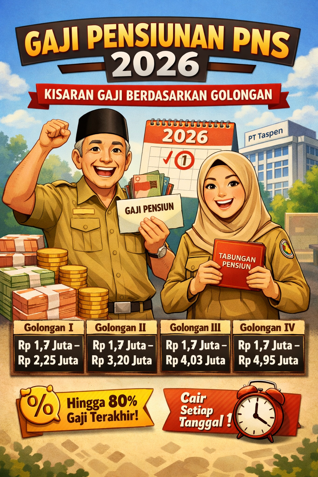 gaji pensiunan PNS 2026