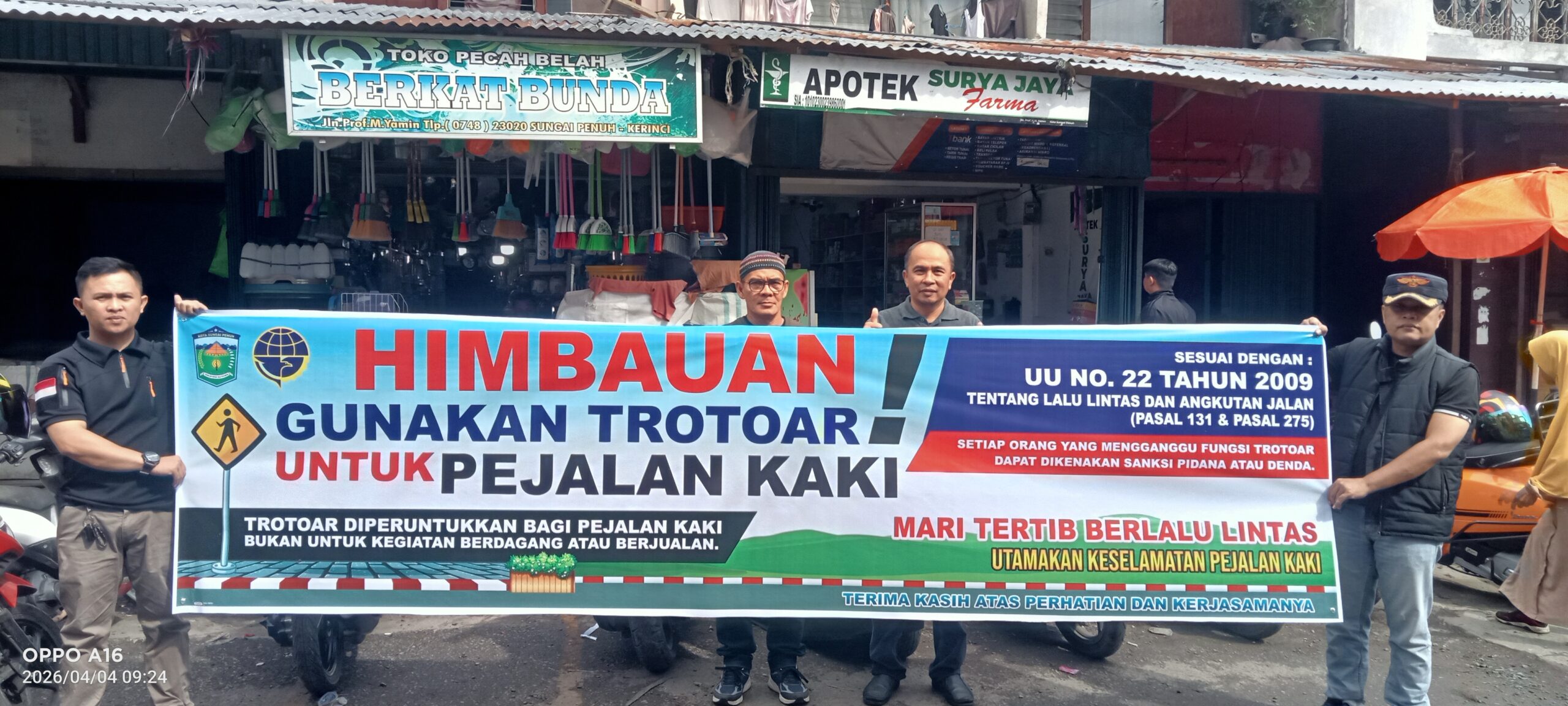 Dishub Kota Sungai Penuh Ajak PKL Jalan M. Yamin Taat Aturan