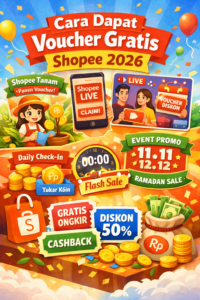 Cara Mendapatkan Voucher Gratis Shopee 2026, Bisa dari Game hingga Event Resmi