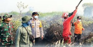 Karhutla Tanjab Timur, Kapolda Jambi dan Gubernur Al Haris Cek Hotspot di Berbak